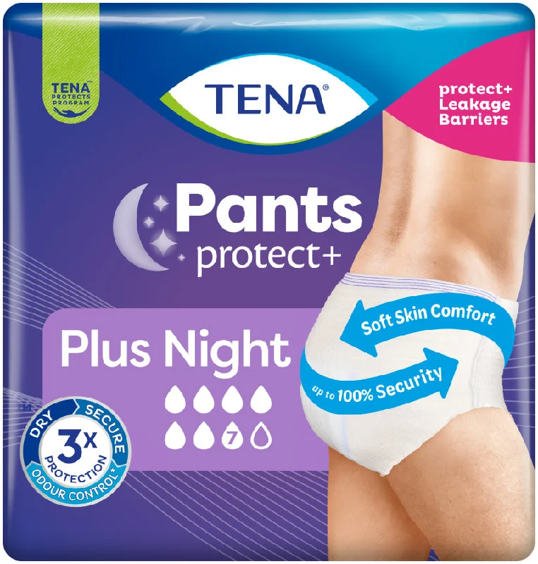 TENA Pants Plus Night - Unisex Comfy Zip-Up Pants