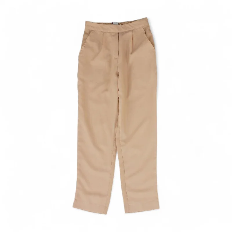 Pink Solid Dress Pants Comfy Cargo Trousers