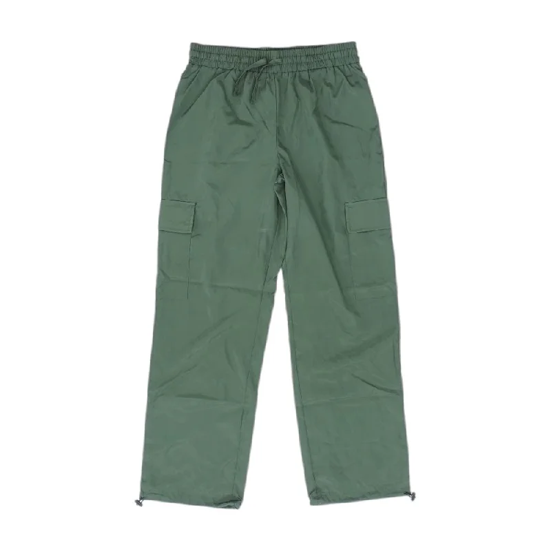 Olive Solid Cargo Pants High-Waist Jogger Pants
