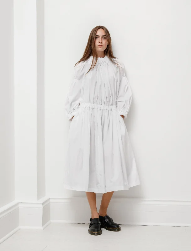 Drop Waist Ruched Dress White Tunics Stylish modern