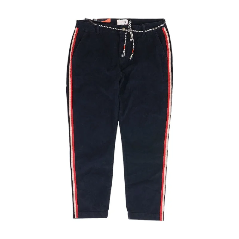 Navy Solid Chino Pants Trendy Tapered Pants