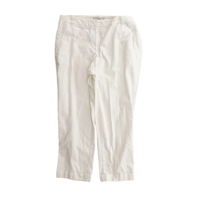 White Solid Chino Pants Relaxed Lounge Trousers