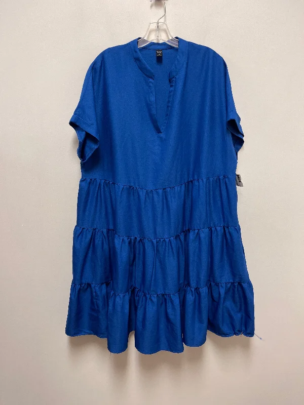 Dress Casual Short By Clothes Mentor In Blue, Size: 2x Tunics Chic fashionable