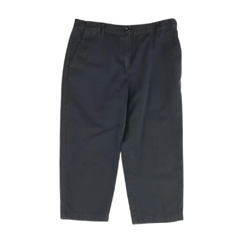 Navy Solid Capri Pants Slim-Fit Khaki Pants