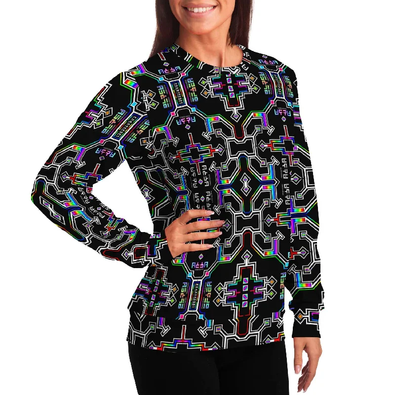 Prismatic Grid Sweatshirt Hoodie with Mesh Breathable Sporty