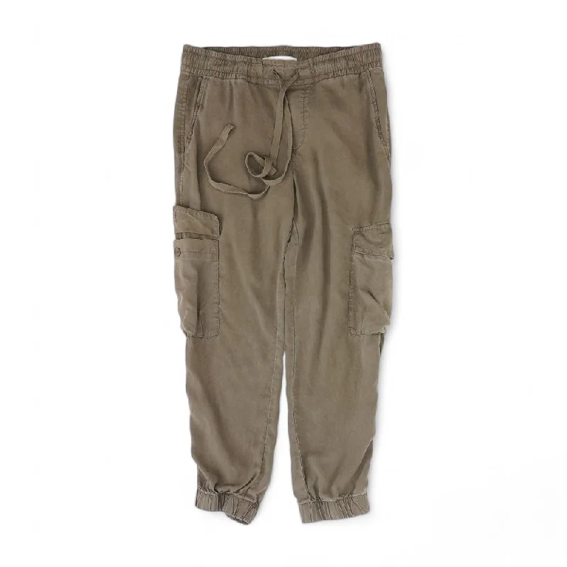 Olive Solid Cargo Pants Relaxed Lounge Trousers