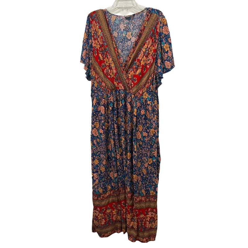 Multi-colored Dress Casual Maxi Clothes Mentor, Size 3x Tunics Chic elegant