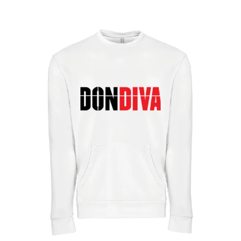 Don Diva Logo Front Pocket Sweatshirt (Unisex) Hoodie with Hem Ribbing Snug Secure