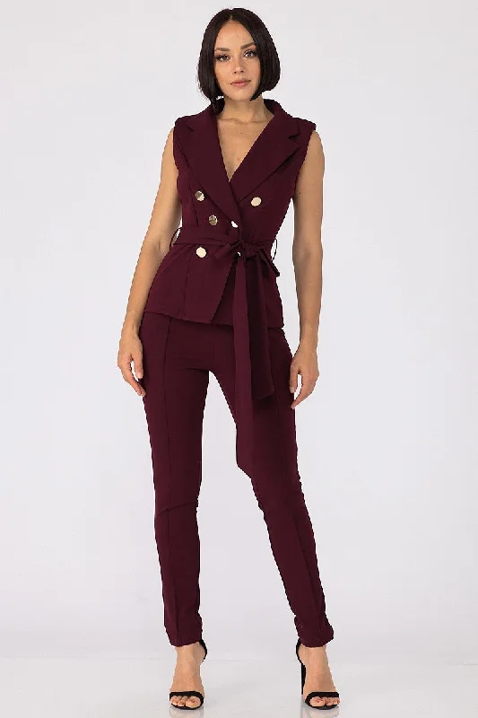 Fashion Top And Pants Set Stylish Slim Trousers