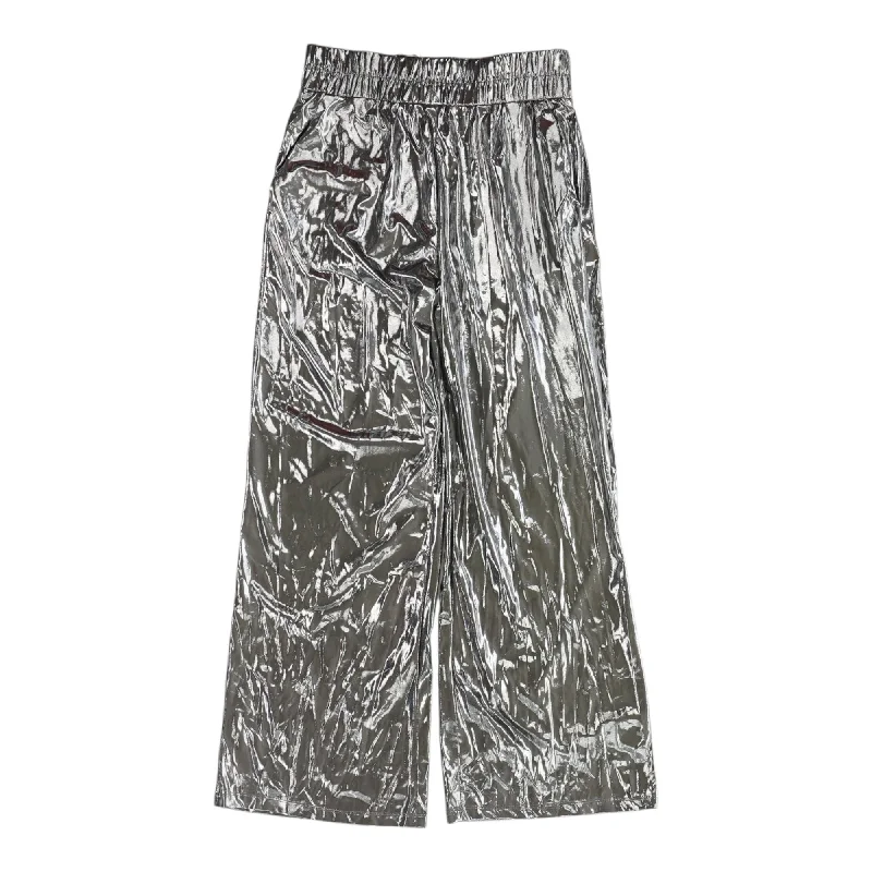 Silver Solid Pants Cozy Jogger Leggings