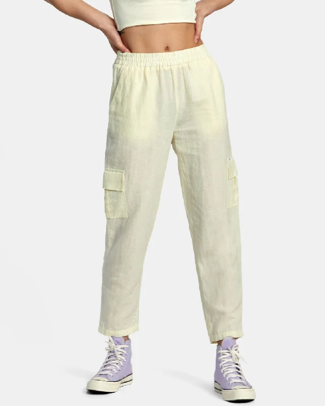 New Yume Cargo Pants - Lemon Comfortable Wide-Leg Pants