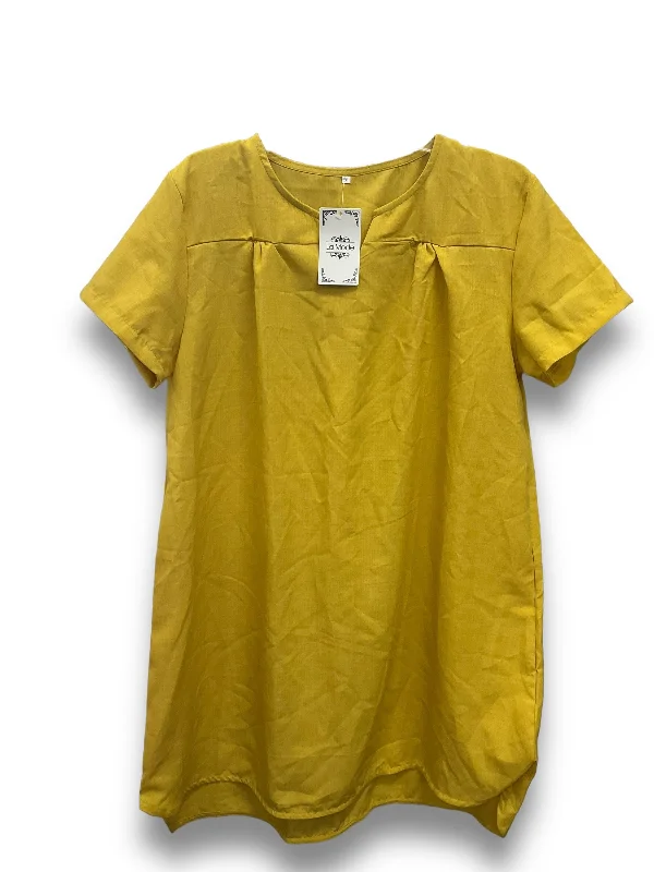 Yellow Dress Casual Short Clothes Mentor, Size 2x Tunics Lace romantic