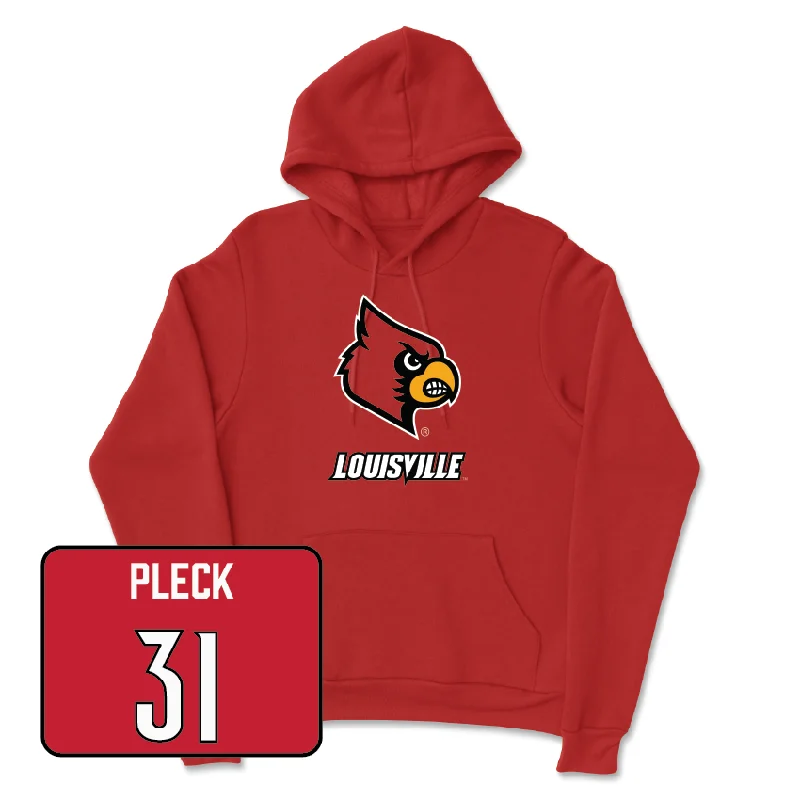 Red Women's Lacrosse Louie Hoodie - J Pleck Hoodie with Hem Drawcord Adjustable Customizable