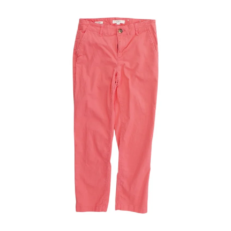 Neon Pink Solid Chino Pants Cozy Maternity Pants