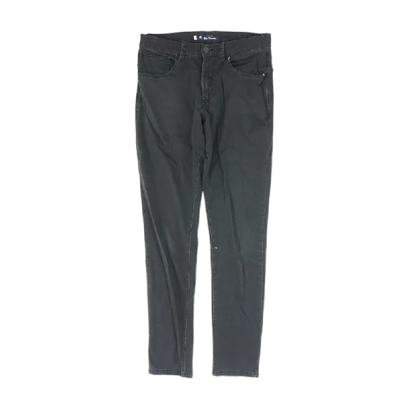 Black Solid Chino Pants Classic Stretch Pants