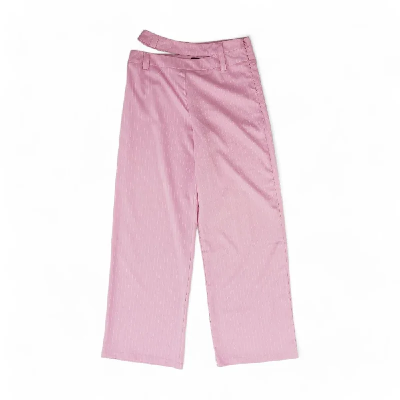 Pink Striped Dress Pants Classic Cropped Pants