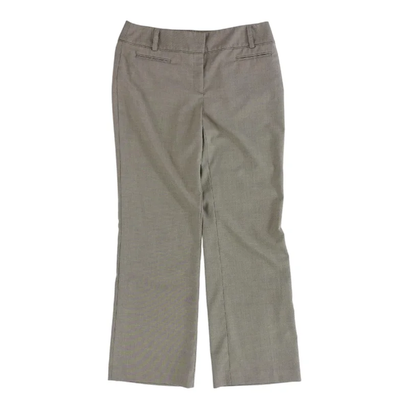 Gray Solid Dress Pants Formal Linen Trousers