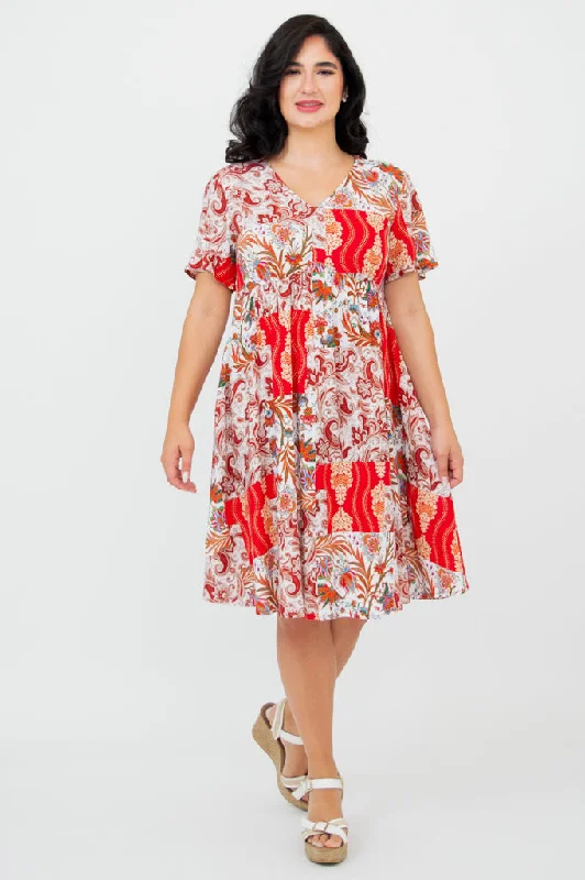 Jade Dress, Charm, Linen Bamboo Boat Neckline Classic