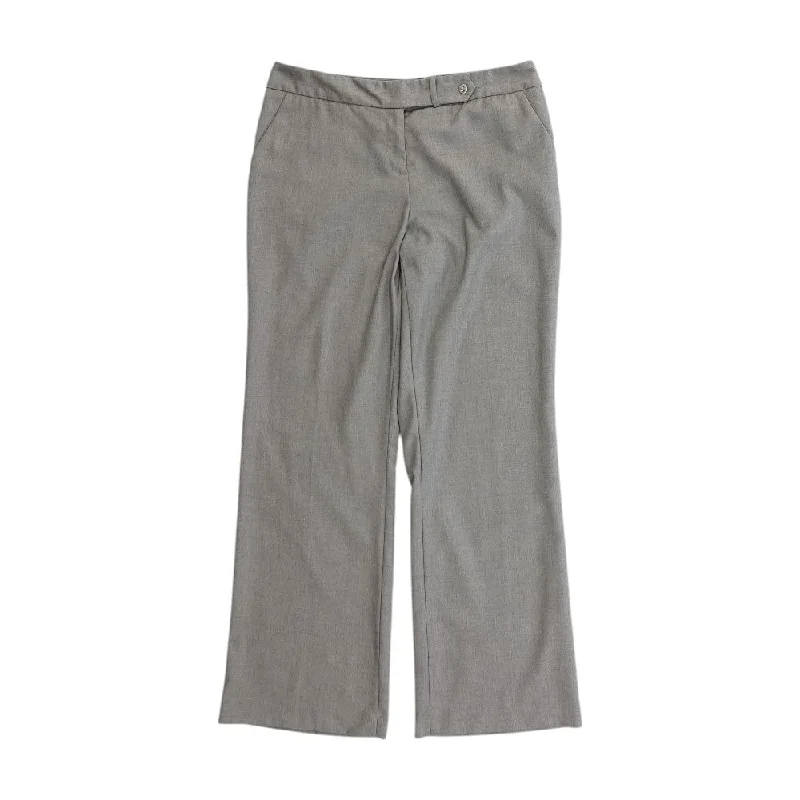 Gray Solid Dress Pants Formal Wide-Leg Pants