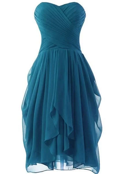 Beautiful Teal Color Short homecoming Dress, Chiffon Sweetheart Short Party Dress cg3127 Peplum Ruffle Cocktail