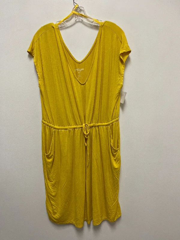 Yellow Dress Casual Short Torrid, Size 2x Crew Neckline Casual