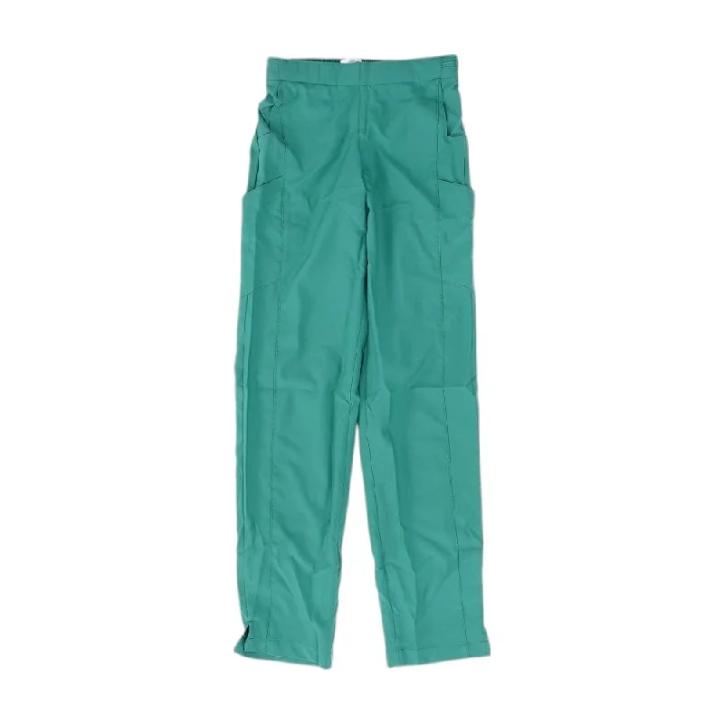 Green Solid Scrub Pants Trendy Work Pants