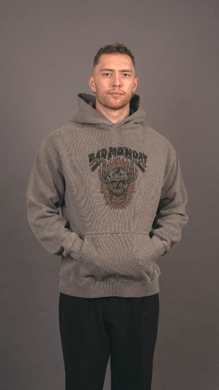 Oversized Ride Or Die Hoodie / Front Print Hoodie with Side Slits Relaxed Casual
