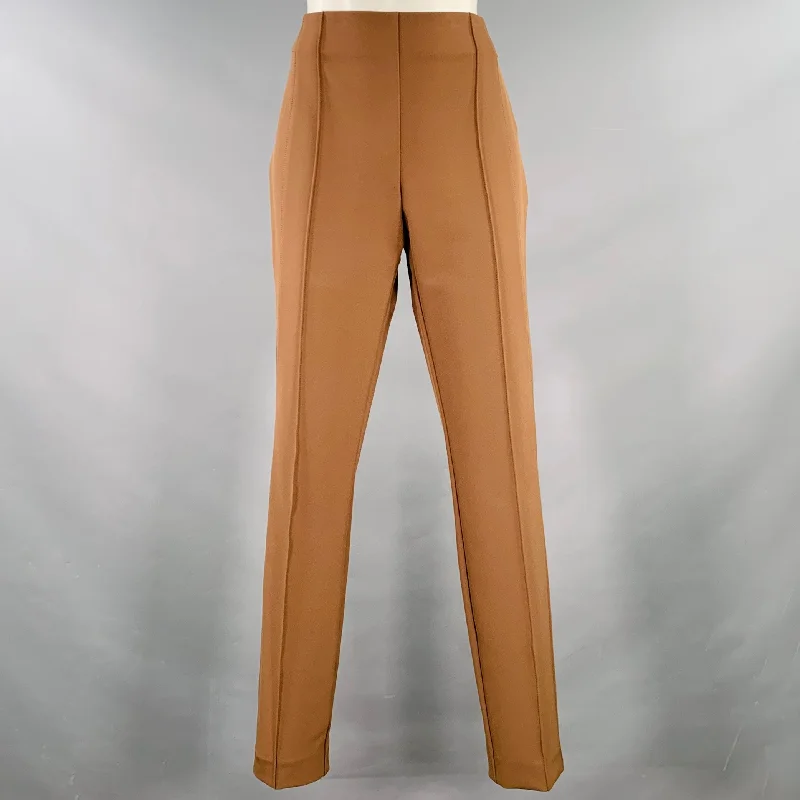 LAFAYETTE 148 Size 6 Brown Polyamide Blend Side Zipper Dress Pants Elegant Dress Pants
