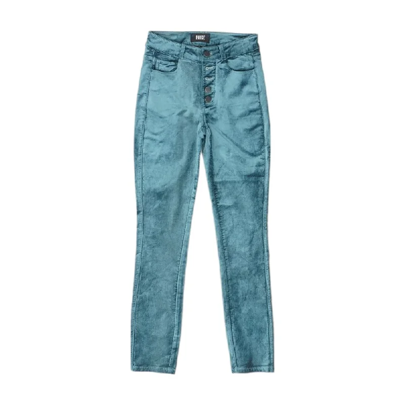 Teal Solid Pants Chic Black Leggings