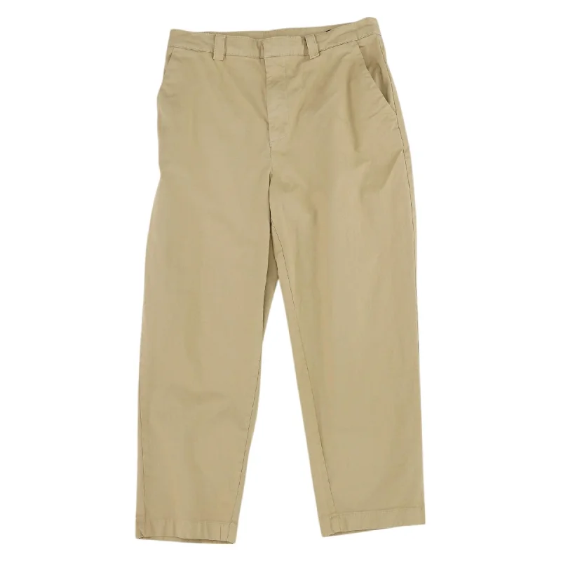 Khaki Solid Pants Lightweight Linen Pants