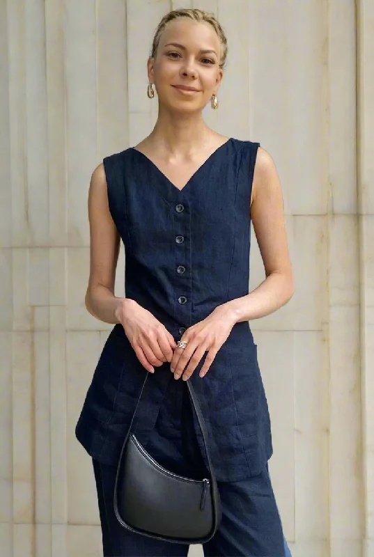 Ashore Shop Modern Womens Pant Suit Sets Vest + Loose Pants Casual Yoga Pants