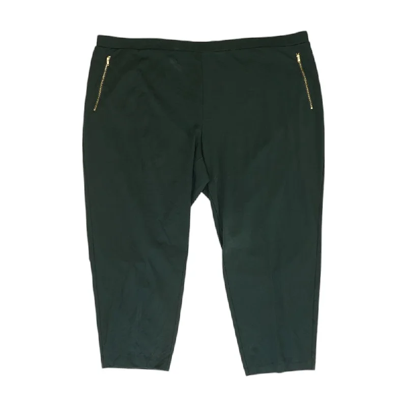 Green Solid Dress Pants Casual Sweatpants Style