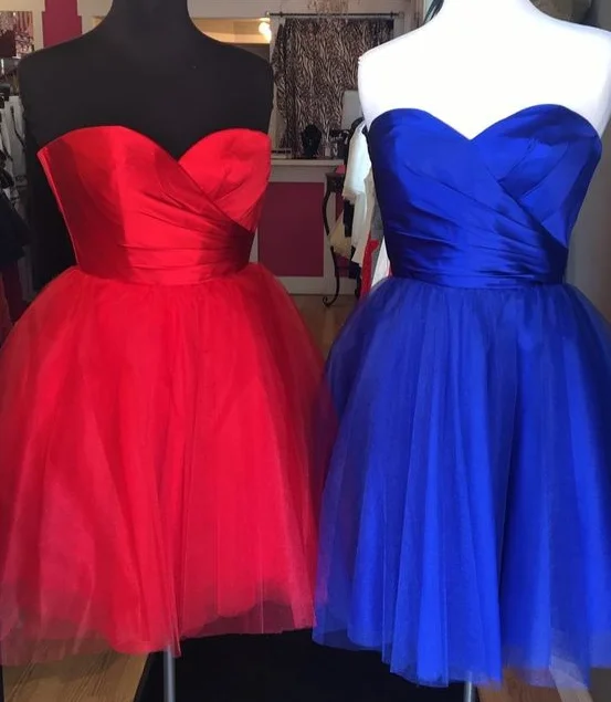 short red homecoming dress, royal blue short homecoming dress party dress cg4304 Pencil Length Work