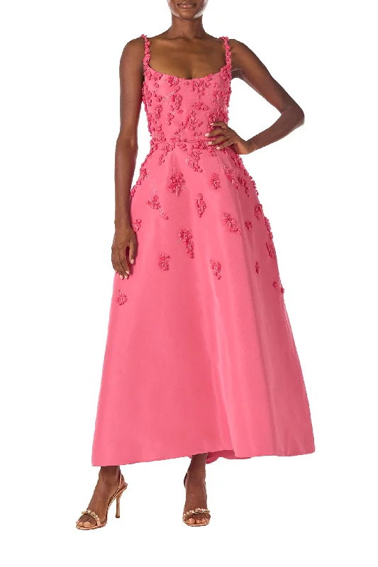 Floral Embroidered Tea-Length Dress Tunics Sale discount