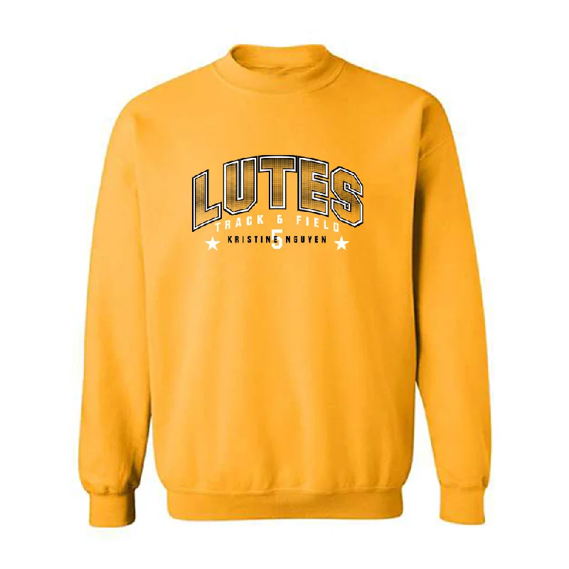 PLU - NCAA Women's Track & Field (Outdoor) : Kristine Nguyen - Crewneck Sweatshirt Classic Fashion Shersey Hoodie with Illustration Artistic Creative
