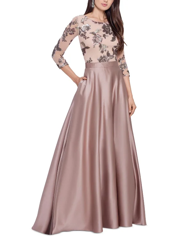 Womens Mesh Embellished Evening Dress Tunics Vintage classic