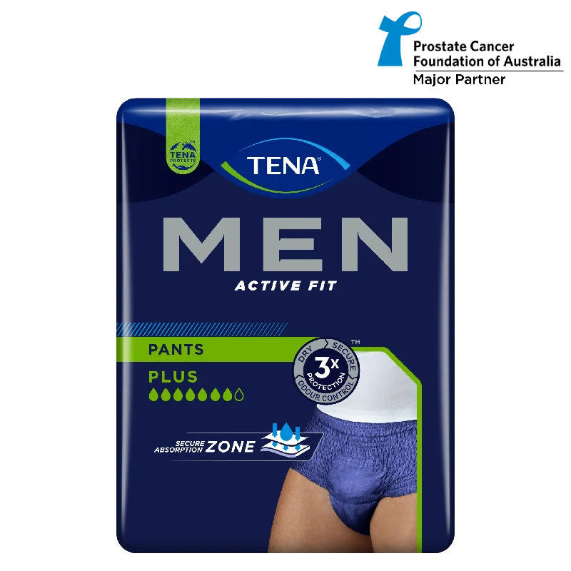 TENA MEN Active Fit Pants Plus Navy Stylish Paperbag Waist Pants