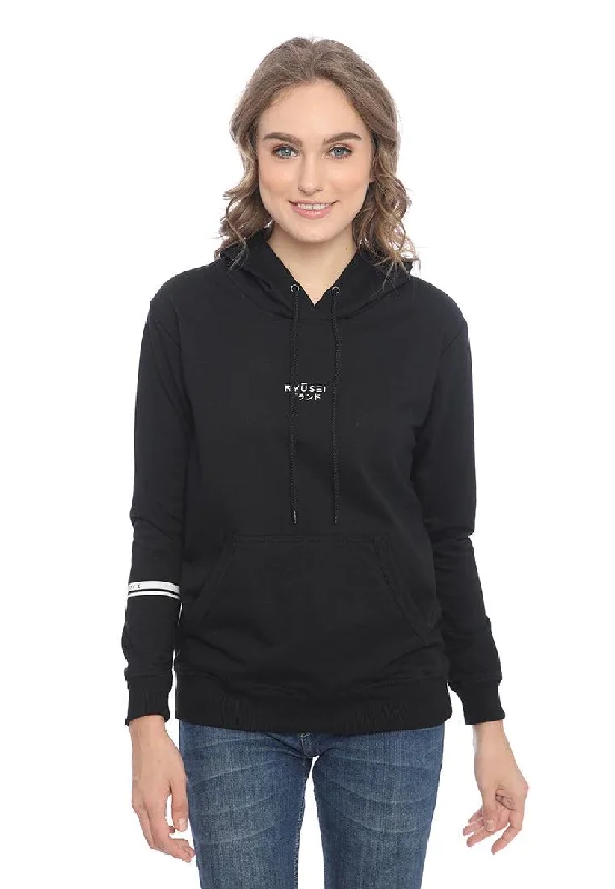 Ryusei Hoodie Enlightened Black Hoodie with Stripes Bold Sporty