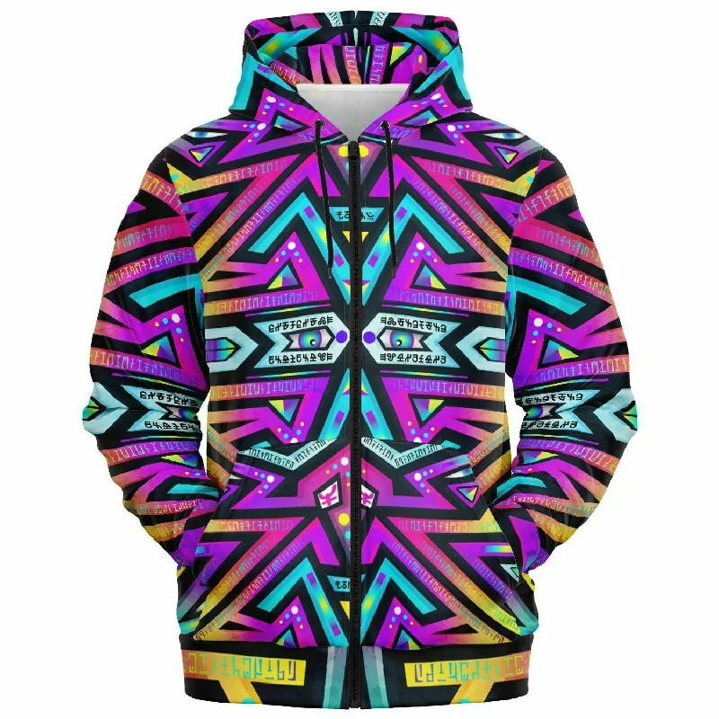 Mystic Mandala Zip Up Hoodie Hoodie with Print Artistic Unique