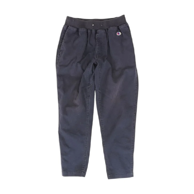 Navy Solid Active Pants Stylish Elastic Waist Pants