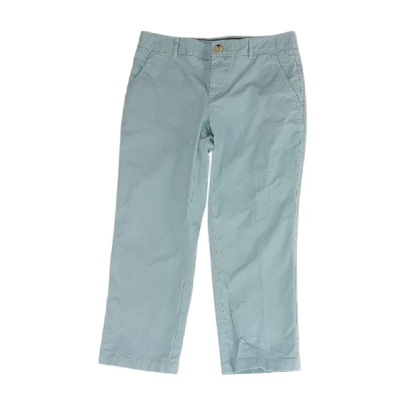 Blue Solid Capri Pants Comfy High-Waist Jeans