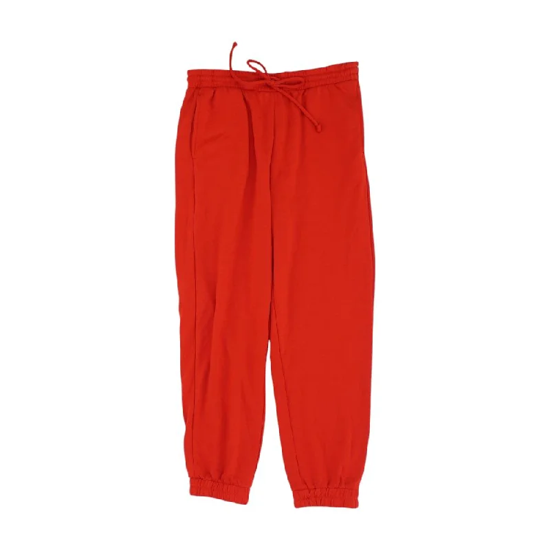 Red Solid Joggers Pants Casual Wide Pants
