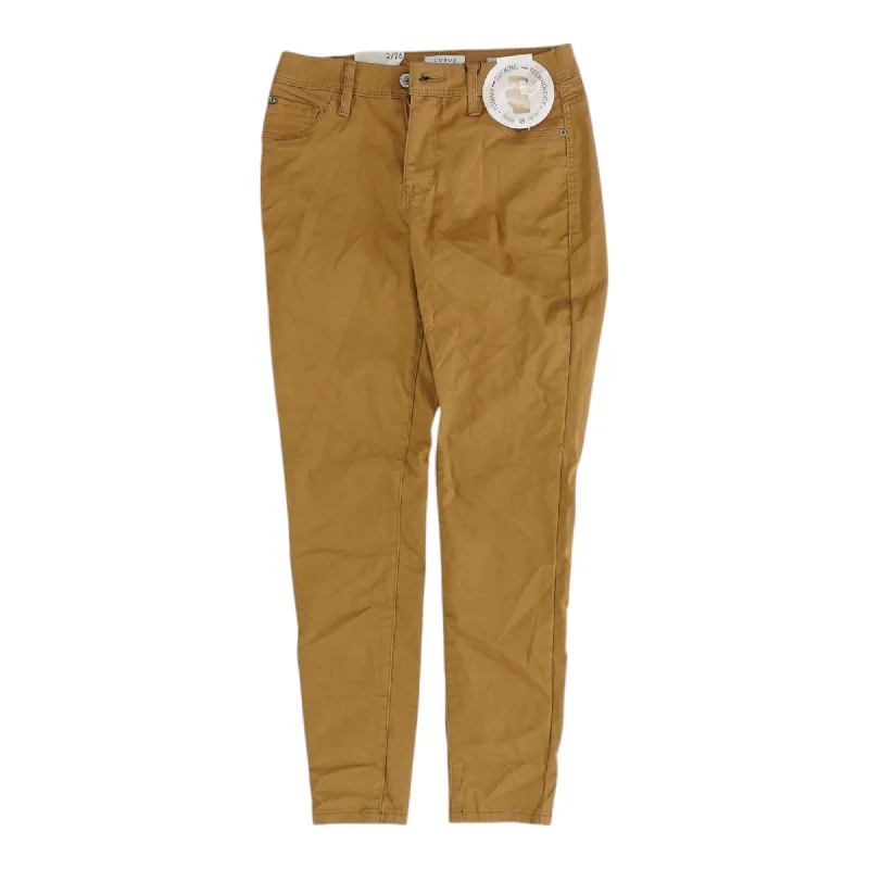 Tan Solid Five Pocket Pants Modern Skinny Pants