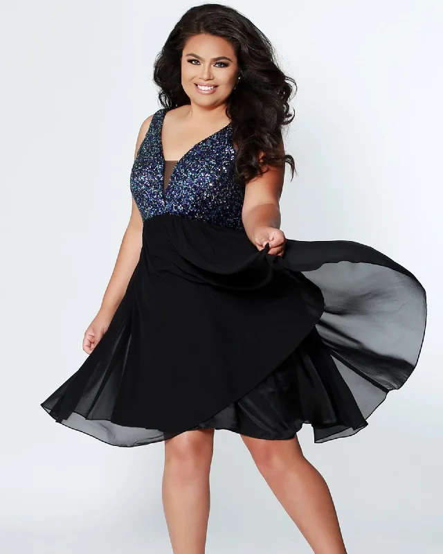 Shining Night Party Dress | Black/Multi sweetheart Neckline Romantic