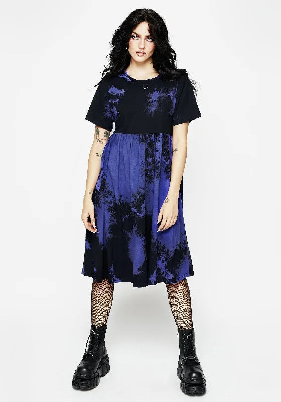 Purple Haze Midi Skater Dress Tunics Trendy modern