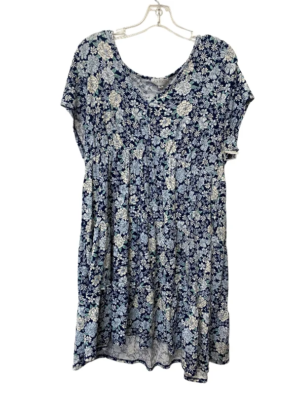 Floral Print Dress Casual Midi Clothes Mentor, Size 2x Tunics Silk luxurious
