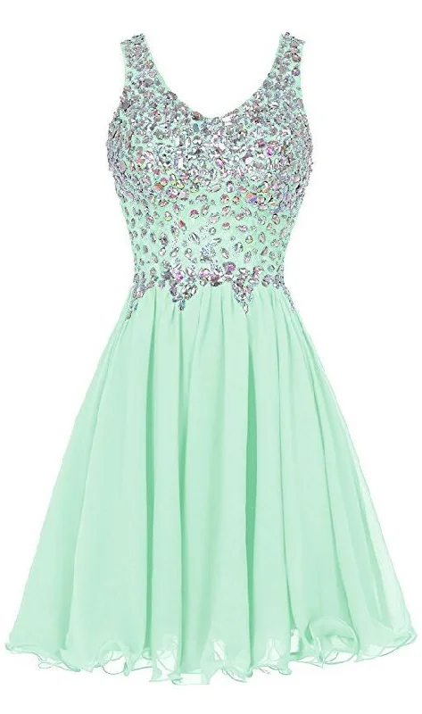Mint Green Dress,Beaded Dress,Fashion Homecoming Dress,Sexy Party Dress,Custom Made Evening Dress cg2569 Tunics Essential wardrobe