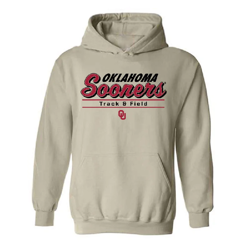 Oklahoma - NCAA Men's Track & Field (Outdoor) : Bj Green - Hooded Sweatshirt Classic Shersey Hoodie with Zipper Placket Modern Functional