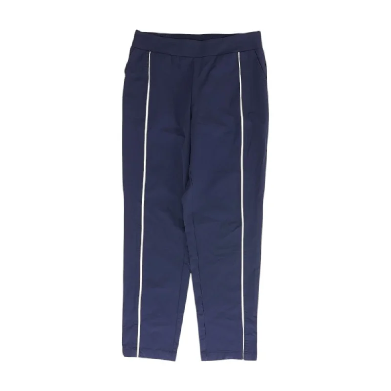Navy Solid Active Pants Soft Stretch Leggings