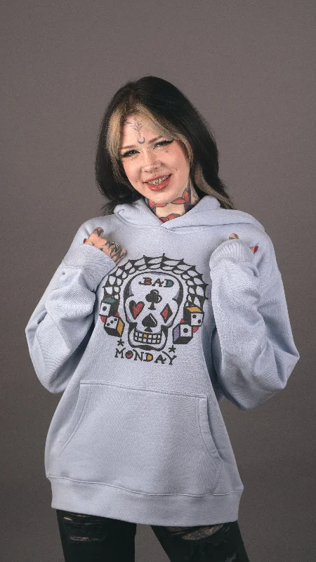 Oversized Harry Steez Skull Hoodie / Front Print Hoodie with Hem Contrast Bold Stylish